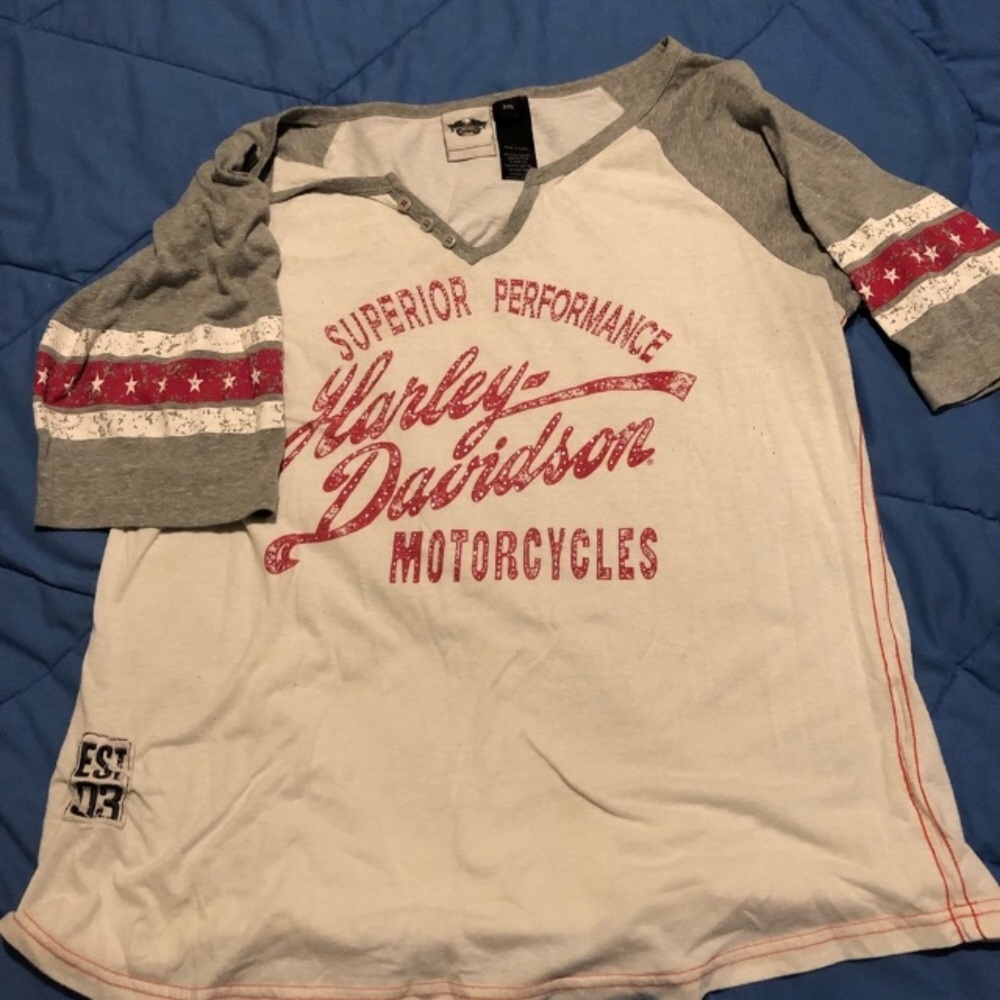 Off white older Harley Davidson pullover